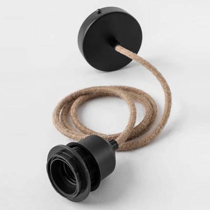 Système électrique pour suspension extérieur noir et jute
