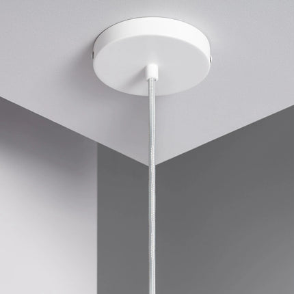 Système électrique pour suspension E27 - Textile Blanc