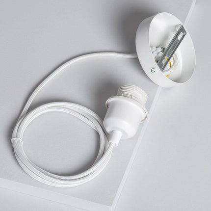 Système électrique pour suspension E27 - Textile Blanc