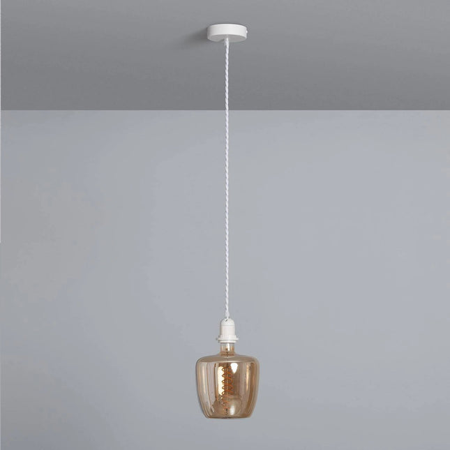 Système électrique pour suspension E27 - Textile Blanc tressé
