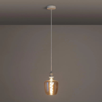Système électrique pour suspension E27 - Textile Blanc tressé