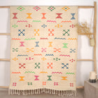 Tapis fin berbère Kilim 250 x 140 cm - Symboles berbères multicolores