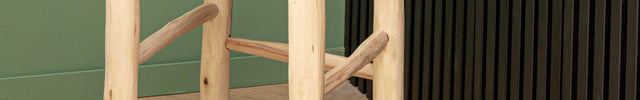 Tabouret de bar en bois et corde - 60cm
