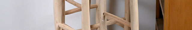 Tabouret de bar en bois et nylon camel - 80cm
