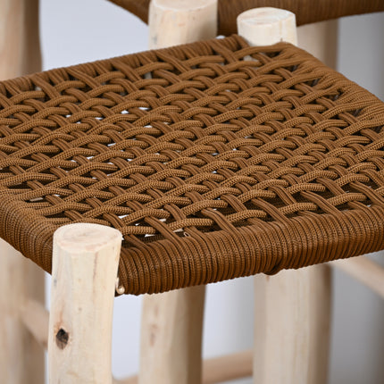 Tabouret de bar en bois et nylon camel - 80cm