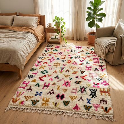 Tapis berbère Azilal 262 x 156cm - Dessins multicolores