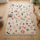 Tapis berbère Azilal Multi-symboles 252 × 164 cm - Dessins multicolores