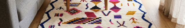 Tapis berbère Azilal 251 × 165cm - Dessins multicolores