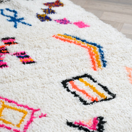 Tapis berbère Azilal 102 x 164cm - Dessins multicolores