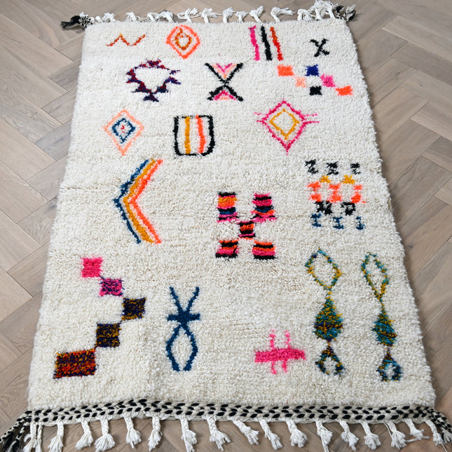 Tapis berbère Azilal 102 x 164cm - Dessins multicolores