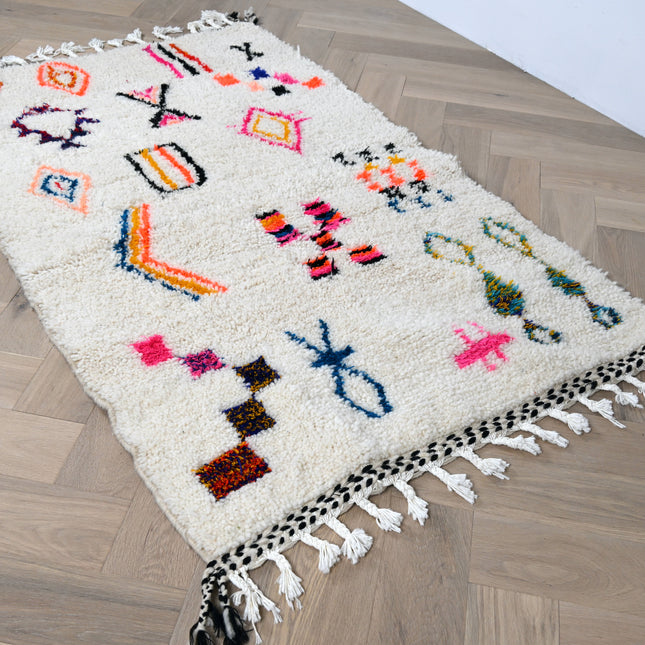 Tapis berbère Azilal 102 x 164cm - Dessins multicolores