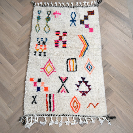 Tapis berbère Azilal 102 x 164cm - Dessins multicolores