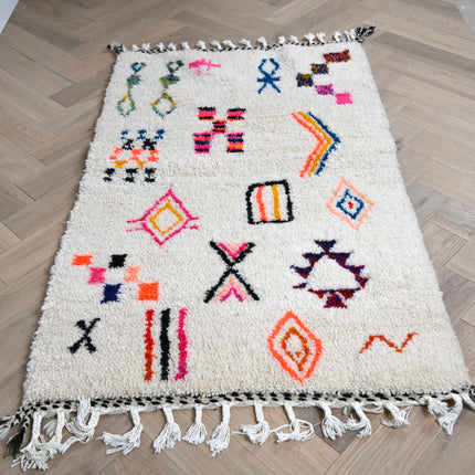 Tapis berbère Azilal 102 x 164cm - Dessins multicolores