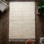 Tapis Beni Ouarain Écru losanges 254 × 154 cm