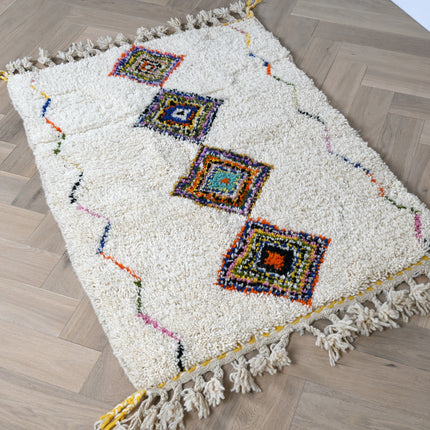 Tapis berbère Azilal 98 x 138cm - Dessins multicolores