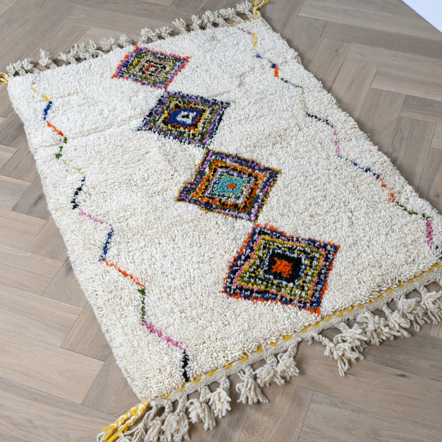 Tapis berbère Azilal 98 x 138cm - Dessins multicolores