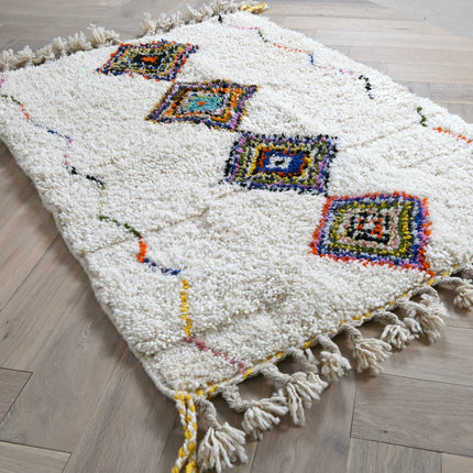 Tapis berbère Azilal 98 x 138cm - Dessins multicolores