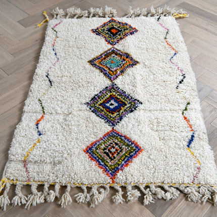 Tapis berbère Azilal 98 x 138cm - Dessins multicolores