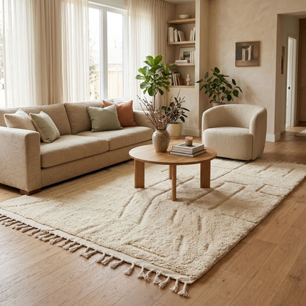 Tapis berbère 254 × 160 cm - Écru