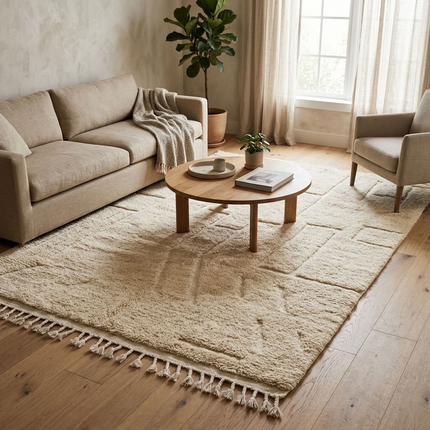 Tapis berbère 254 × 160 cm - Écru