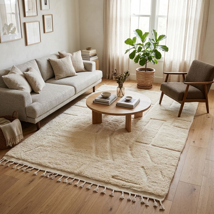 Tapis berbère 254 × 160 cm - Écru