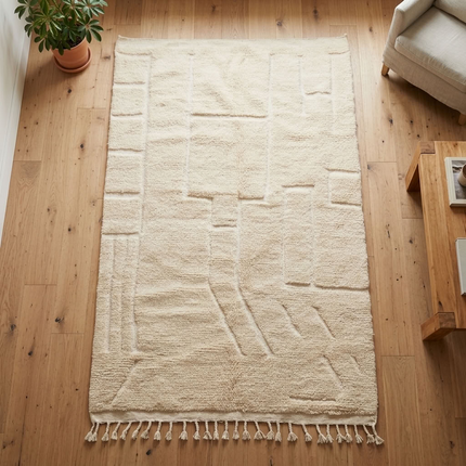 Tapis berbère 254 × 160 cm - Écru