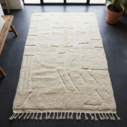 Tapis berbère 254 × 160 cm - Écru