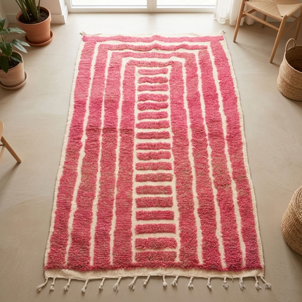 Tapis berbère en relief 244 × 155 cm - Rose