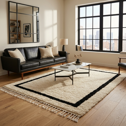 Tapis Béni Ouarain 200 x 300cm - Cadre noir