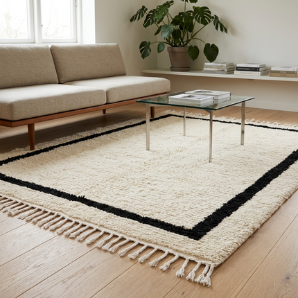 Tapis Béni Ouarain 200 x 300cm - Cadre noir