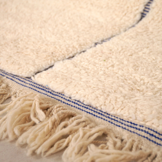 Tapis Béni Ouarain 196 x 298cm - Géométrique bleu majorelle