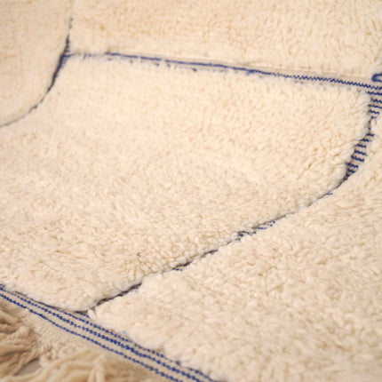 Tapis Béni Ouarain 196 x 298cm - Géométrique bleu majorelle