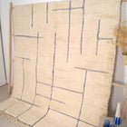 Tapis Béni Ouarain 196 x 298cm - Géométrique bleu majorelle