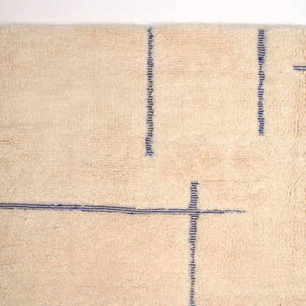Tapis Béni Ouarain 196 x 298cm - Géométrique bleu majorelle