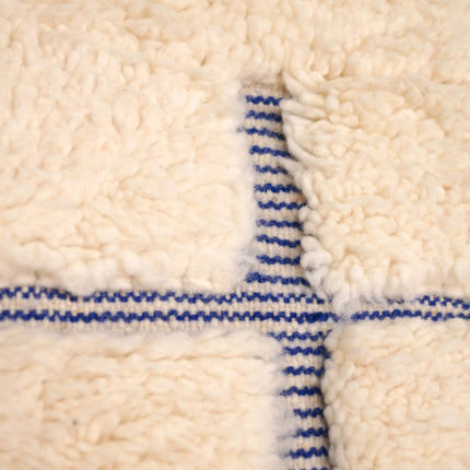 Tapis Béni Ouarain 196 x 298cm - Géométrique bleu majorelle