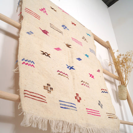 Tapis Kilim 153 x 95cm - Symboles berbères multicolores