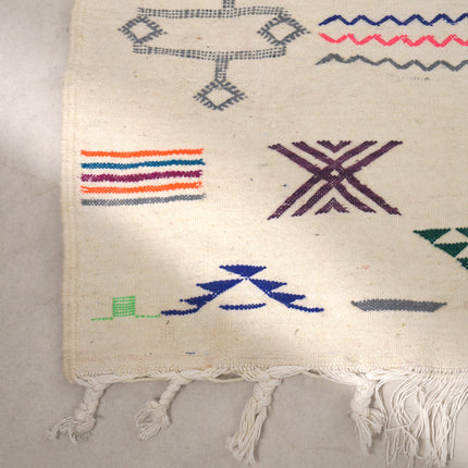 Tapis Kilim 160 x 100cm - Symboles berbères multicolores