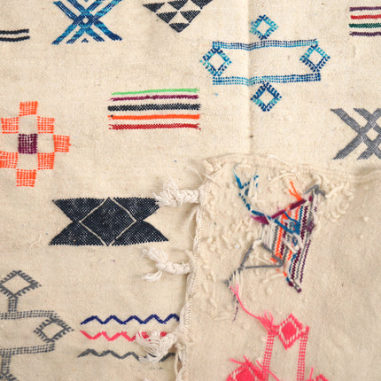 Tapis Kilim 160 x 100cm - Symboles berbères multicolores