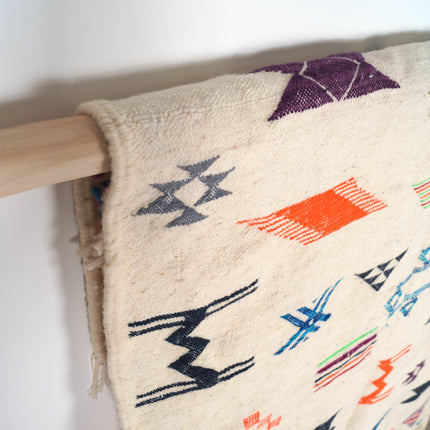 Tapis Kilim 160 x 100cm - Symboles berbères multicolores