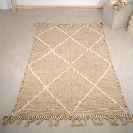 Tapis Zanafi 235 x 140cm - Beige et petites franges