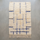 Tapis Béni Ouarain 144 x 250cm - Géométrique bleu Majorelle