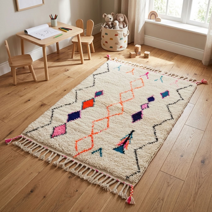 Tapis berbère Azilal 104 x 156cm - Dessins multicolores