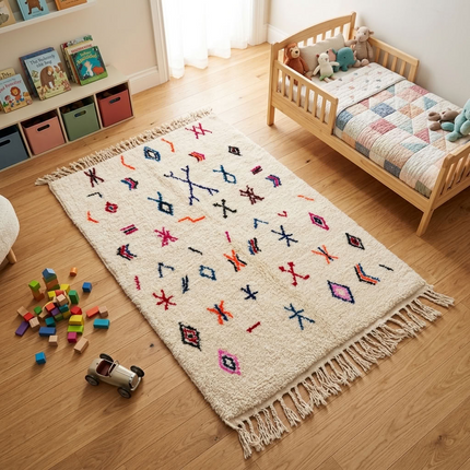 Tapis berbère Azilal 109 x 160cm - Dessins multicolores