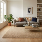 Tapis boule de laine 150 x 255cm Tissé main - Beige