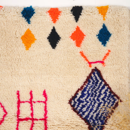 Tapis berbère Azilal 180 x 112cm - Symboles berbères multicolores