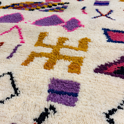Tapis berbère Azilal 251 × 165cm - Dessins multicolores