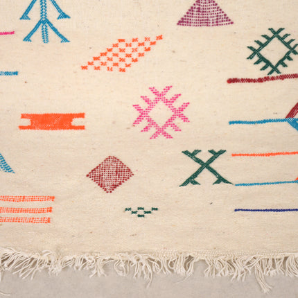Tapis de couloir Kilim 272 x 80cm - Symboles berbères multicolores
