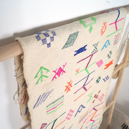 Tapis de couloir Kilim 272 x 80cm - Symboles berbères multicolores