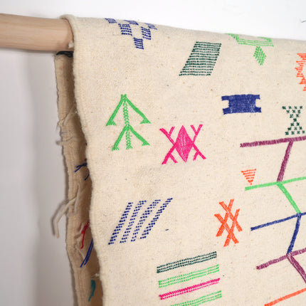 Tapis de couloir Kilim 272 x 80cm - Symboles berbères multicolores