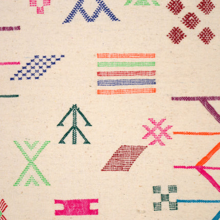 Tapis de couloir Kilim 272 x 80cm - Symboles berbères multicolores